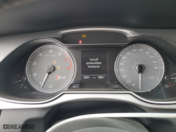 2016 Audi S4 Premium Plus with VIN WAUDGAFLXGA002067, listed as a Copart auction lot 44027515 with 63,951 mi miles and Salvage Title. Bid and sale history available at carsss.com. Image 9.