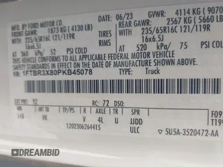 2023 Ford Transit Cargo с VIN 1FTBR3X80PKB45078, выставлен на аукционе IAAI как лот 41487801 с пробегом 39 060 миль миль и . История ставок и продаж доступна на DreamBid. Изображение 9.