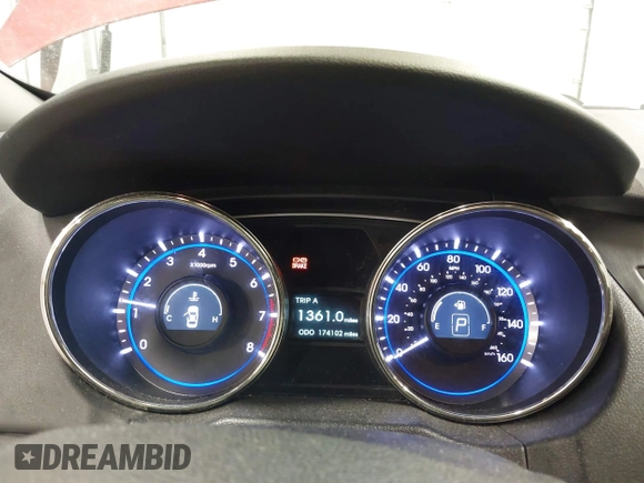 2012 Hyundai Sonata 2.0T SE with VIN 5NPEC4AB0CH496493, listed as a IAAI auction lot 42074278 with 174,102 mi miles. Bid and sale history available at carsss.com. Image 7.
