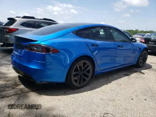 2021 Tesla Model S Plaid with VIN 5YJSA1E64MF438794, listed as a Copart auction lot 56903365 with 63,671 mi miles and Salvage title. Bid and sale history available at DreamBid. Image 3.