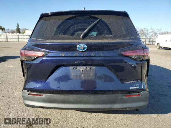 2021 Toyota Sienna LE with VIN 5TDKRKEC6MS013416, listed as a Copart auction lot 89003355 with 93,169 mi miles and Salvage title. Bid and sale history available at DreamBid. Image 6.