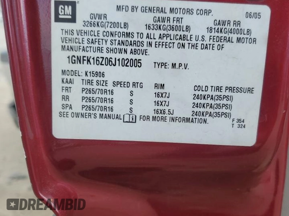 2006 Chevrolet Suburban LS with VIN 1GNFK16Z06J102005, listed as a Copart auction lot 75965374 with 144,031 mi miles and Salvage Title. Bid and sale history available at carsss.com. Image 13.