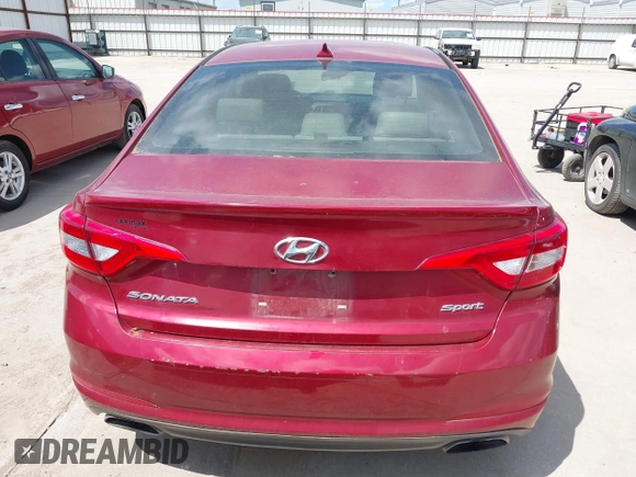 2016 Hyundai Sonata Sport with VIN 5NPE34AF5GH418008, listed as a IAAI auction lot 42233479 with 120,488 mi miles and . Bid and sale history available at DreamBid. Image 16.