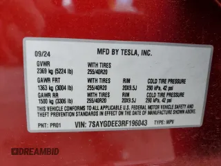 2024 Tesla Model Y Long Range with VIN 7SAYGDEE3RF196043, listed as a Copart auction lot 55693765 with 13,865 mi miles and Salvage title. Bid and sale history available at DreamBid. Image 13.
