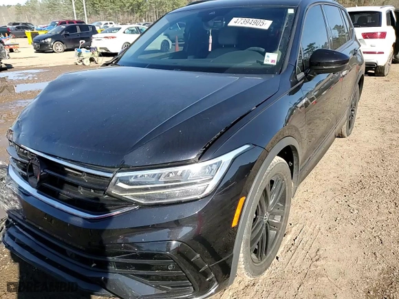 2022 Volkswagen Tiguan SE R-Line Black with VIN 3VVCB7AX1NM001398, listed as a Copart auction lot 47394905 with 48,121 mi miles and Salvage Title. Bid and sale history available at carsss.com. Image 10.
