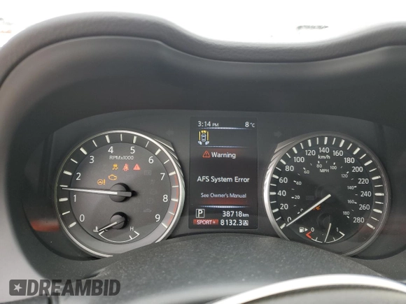 2021 Infiniti Q50 Red Sport 400 with VIN JN1FV7DR2MM880827, listed as a Copart auction lot 52089525 with 38,718 mi miles and Salvage title. Bid and sale history available at DreamBid. Image 9.