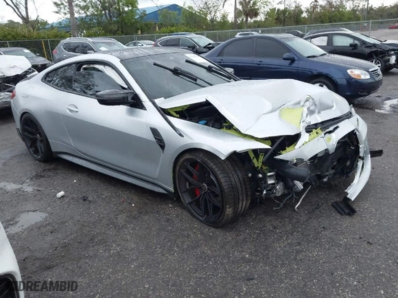 2022 BMW M4 Competition with VIN WBS33AZ04NCJ20184, listed as a IAAI auction lot 41205528 with NaN miles. Bid and sale history available at carsss.com. Image 1.