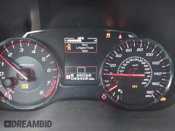 2020 Subaru WRX with VIN JF1VA1A63L9819201, listed as a IAAI auction lot 41958104 with 49,458 mi miles and . Bid and sale history available at DreamBid. Image 15.