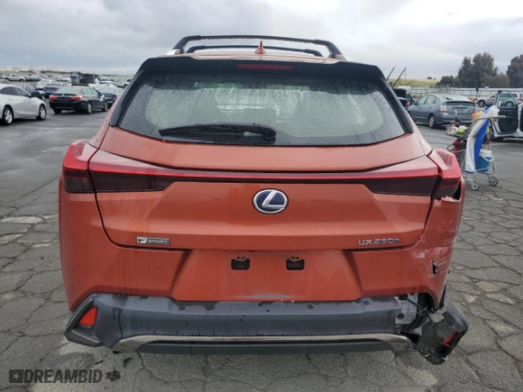 2020 Lexus UX with VIN JTHR9JBH1L2026913, listed as a Copart auction lot 53477275 with 56,518 mi miles and Salvage Title. Bid and sale history available at carsss.com. Image 6.