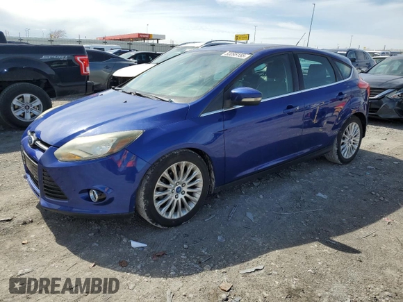 2012 Ford Focus Titanium with VIN 1FAHP3N23CL262467, listed as a Copart auction lot 50095155 with 97,785 mi miles and Salvage Title. Bid and sale history available at carsss.com. Image 1.