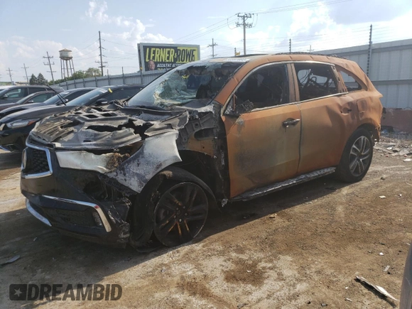 2017 Acura MDX Sport Hybrid w/Advance Pkg with VIN 5FRYD7H72HB001163, listed as a Copart auction lot 58867064 with 0 mi miles and Salvage Title. Bid and sale history available at carsss.com. Image 1.