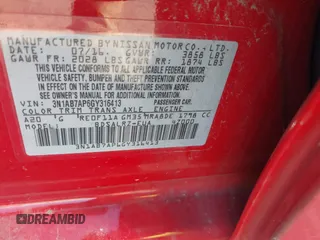 2016 Nissan Sentra SV with VIN 3N1AB7AP6GY316413, listed as a IAAI auction lot 37946452 with 142,632 mi miles and . Bid and sale history available at DreamBid. Image 9.