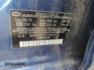 2016 Hyundai Elantra SE z VIN 5NPDH4AE7GH764131, wystawiony jako Copart lot #56663305 z przebiegiem 136 123 mil mil oraz Szkoda całkowita • Salvage title. Historia ofert i sprzedaży dostępna na DreamBid. Obrazek 13.