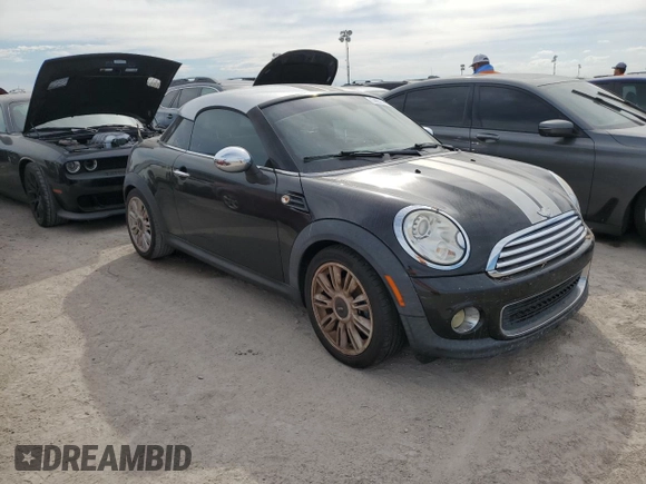2012 MINI Cooper Coupe with VIN WMWSX1C53CT163646, listed as a Copart auction lot 74627484 with 0 mi miles and Salvage Title. Bid and sale history available at carsss.com. Image 4.