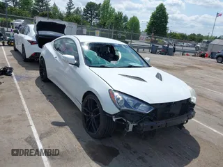 2015 Hyundai Genesis Coupe R-Spec with VIN KMHHU6KJ9FU122269, listed as a IAAI auction lot 42146141 with 91,352 mi miles and . Bid and sale history available at DreamBid. Image 1.