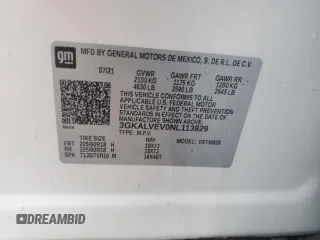 2022 GMC Terrain SLT with VIN 3GKALVEV0NL113829, listed as a Copart auction lot 53702325 with 52,810 mi miles and Salvage title. Bid and sale history available at DreamBid. Image 13.