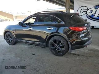 2015 Infiniti QX70 with VIN JN8CS1MW9FM482212, listed as a Copart auction lot 60725875 with 116,372 mi miles and Salvage title. Bid and sale history available at DreamBid. Image 2.