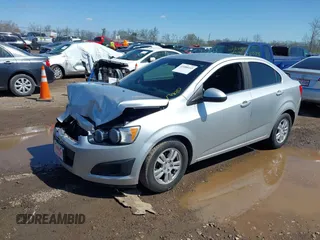 2013 Chevrolet Sonic LT with VIN 1G1JC5SHXD4185418, listed as a IAAI auction lot 41988445 with 177,696 mi miles. Bid and sale history available at carsss.com. Image 2.