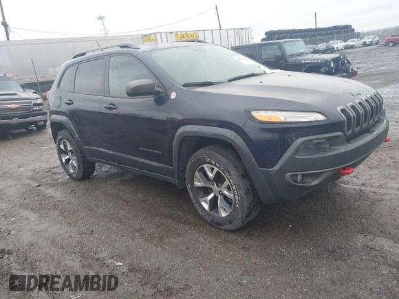 2014 Jeep Cherokee Trailhawk with VIN 1C4PJMBB5EW120432, listed as a IAAI auction lot 41973114 with 88,795 mi miles. Bid and sale history available at carsss.com. Image 1.