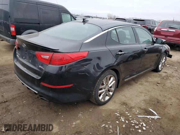 2015 Kia Optima SX Turbo with VIN 5XXGR4A65FG380121, listed as a Copart auction lot 42238975 with 127,583 mi miles and Salvage Title. Bid and sale history available at carsss.com. Image 3.
