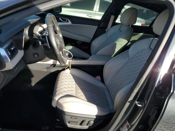 2023 Genesis G70 3.3T with VIN KMTG54TE9PU106448, listed as a Copart auction lot 45696485 with 35,634 mi miles and Salvage Title. Bid and sale history available at carsss.com. Image 7.