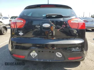 2012 Kia Rio LX with VIN KNADM5A3XC6015728, listed as a Copart auction lot 54952215 with 186,348 mi miles and Salvage Title. Bid and sale history available at DreamBid. Image 6.