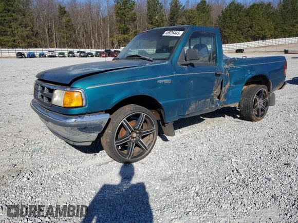 1994 Ford Ranger Splash with VIN 1FTCR10AXRTA65421, listed as a Copart auction lot 46926445 with 219,046 mi miles and Salvage Title. Bid and sale history available at DreamBid. Image 1.