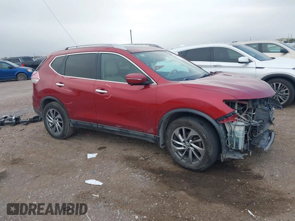 2015 Nissan Rogue SL with VIN 5N1AT2MT0FC866375, listed as a IAAI auction lot 41236983 with 125,074 mi miles. Bid and sale history available at carsss.com. Image 1.