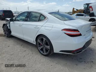 2024 Genesis G70 2.5T with VIN KMTG34SC4RU140001, listed as a Copart auction lot 61844984 with 4,078 mi miles and Salvage Title. Bid and sale history available at carsss.com. Image 2.