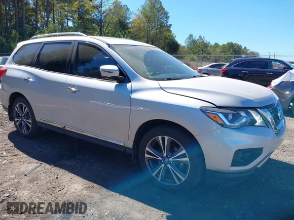 2020 Nissan Pathfinder Platinum with VIN 5N1DR2DM4LC600079, listed as a IAAI auction lot 40629524 with 89,706 mi miles. Bid and sale history available at carsss.com. Image 1.