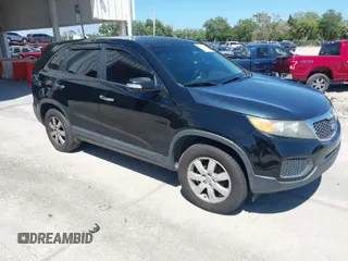 2013 Kia Sorento LX with VIN 5XYKT4A25DG383277, listed as a IAAI auction lot 42038106 with 108,166 mi miles. Bid and sale history available at carsss.com. Image 1.