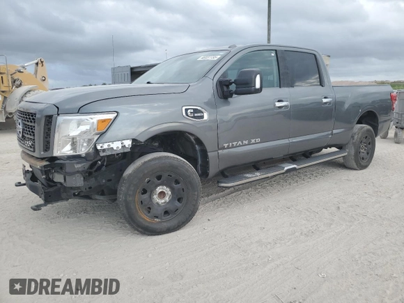 2016 Nissan Titan S with VIN 1N6BA1F14GN517646, listed as a Copart auction lot 55381575 with 147,654 mi miles and Salvage title. Bid and sale history available at DreamBid. Image 1.