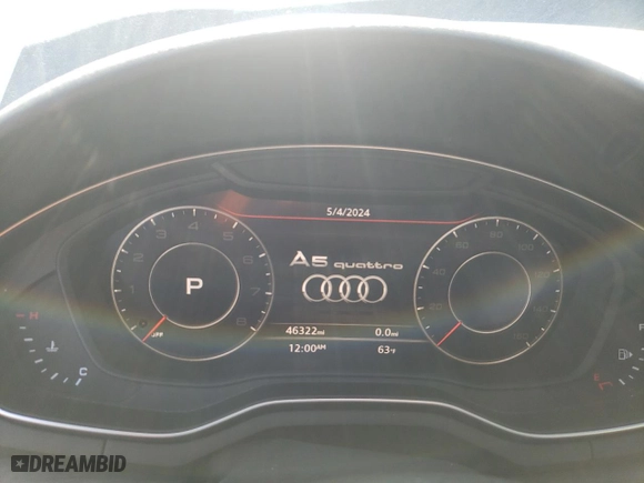 2018 Audi A5 Sportback Prestige with VIN WAUFNCF55JA078265, listed as a Copart auction lot 51595414 with NaN miles and Salvage Title. Bid and sale history available at carsss.com. Image 9.