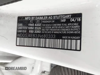 2018 Mercedes-Benz CLA 250 with VIN WDDSJ4EB3JN680333, listed as a IAAI auction lot 42041162 with 131,388 mi miles and . Bid and sale history available at DreamBid. Image 9.
