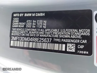 2024 BMW M2 with VIN 3MF13DM04R8E25637, listed as a IAAI auction lot 41556777 with 18,810 mi miles. Bid and sale history available at carsss.com. Image 9.