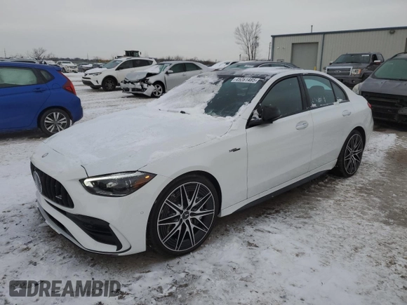 2024 Mercedes-Benz C 43 AMG z VIN W1KAF8HB9RR236684, wystawiony jako Copart lot #45281485 z przebiegiem 467 mil mil oraz Szkoda całkowita • Salvage title. Historia ofert i sprzedaży dostępna na DreamBid. Obrazek 1.