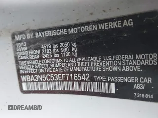 2014 BMW 4 Series 428i xDrive with VIN WBA3N5C53EF716542, listed as a IAAI auction lot 41157641 with 135,264 mi miles and . Bid and sale history available at DreamBid. Image 9.