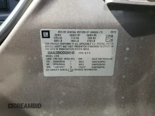 2012 GMC Terrain SLE-2 with VIN 2GKALSEK2C6290145, listed as a Copart auction lot 49855685 with 62,668 mi miles and Salvage Title. Bid and sale history available at carsss.com. Image 13.