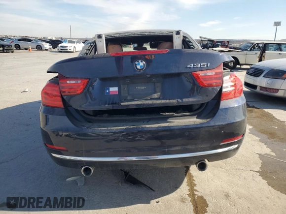 2015 BMW 4 Series 435i with VIN WBA3T3C57F5A40732, listed as a Copart auction lot 87608155 with Not Provided miles and Salvage Title. Bid and sale history available at carsss.com. Image 6.