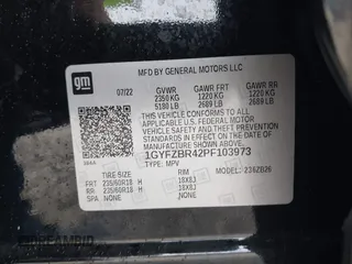 2023 Cadillac XT4 AWD Luxury with VIN 1GYFZBR42PF103973, listed as a IAAI auction lot 41902923 with 70,571 mi miles and . Bid and sale history available at DreamBid. Image 9.