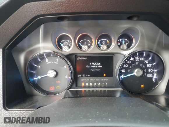2016 Ford F-250 Lariat with VIN 1FT7W2BT7GEB12257, listed as a Copart auction lot 57263455 with 215,150 mi miles and Salvage title. Bid and sale history available at DreamBid. Image 8.
