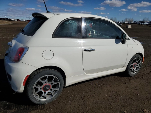 2014 FIAT 500 Sport with VIN 3C3CFFBR7ET205565, listed as a Copart auction lot 48123655 with 137,044 mi miles and Salvage Title. Bid and sale history available at carsss.com. Image 3.