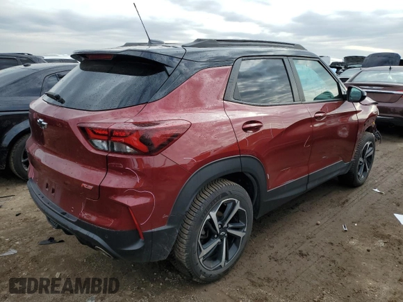 2022 Chevrolet TrailBlazer RS with VIN KL79MUSL7NB106352, listed as a Copart auction lot 50310445 with 54,566 mi miles and Salvage Title. Bid and sale history available at DreamBid. Image 3.