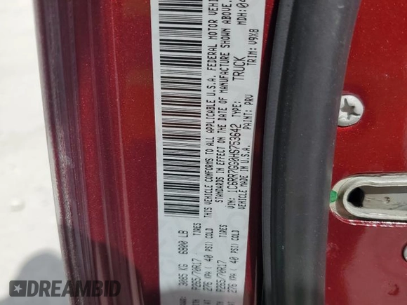 2017 Ram 1500 SLT z VIN 1C6RR7GG0HS753642, wystawiony jako Copart lot #54109105 z przebiegiem 144 519 mil mil oraz Szkoda całkowita • Salvage title. Historia ofert i sprzedaży dostępna na DreamBid. Obrazek 12.