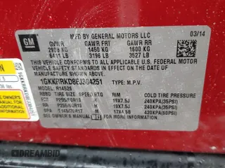 2014 GMC Acadia SLT with VIN 1GKKRRKD8EJ304251, listed as a Copart auction lot 43549515 with 203,884 mi miles and Salvage Title. Bid and sale history available at carsss.com. Image 13.