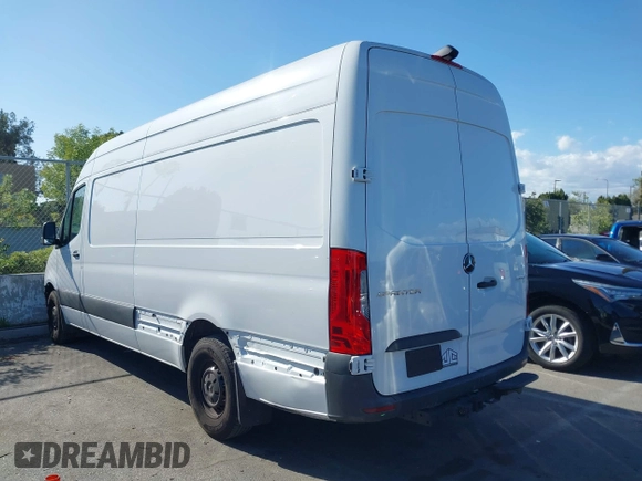 2023 Mercedes-Benz Sprinter Cargo with VIN W1Y4NCHY2PT151425, listed as a IAAI auction lot 41889490 with 27,563 mi miles. Bid and sale history available at carsss.com. Image 3.