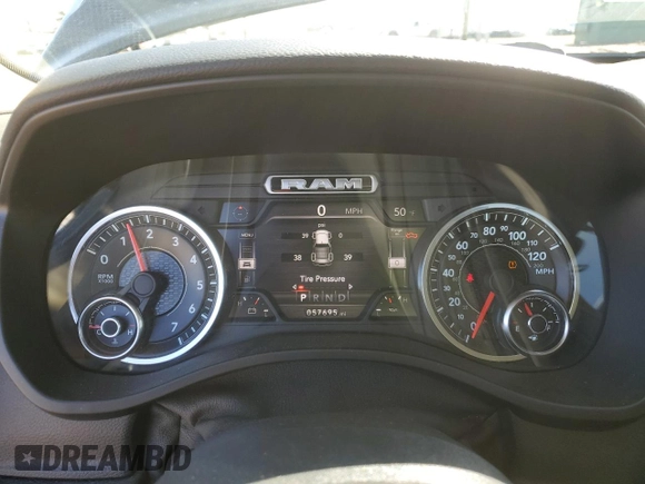 2020 Ram 1500 Big Horn with VIN 1C6SRFBT0LN200531, listed as a Copart auction lot 49794645 with 57,695 mi miles and Salvage Title. Bid and sale history available at carsss.com. Image 9.