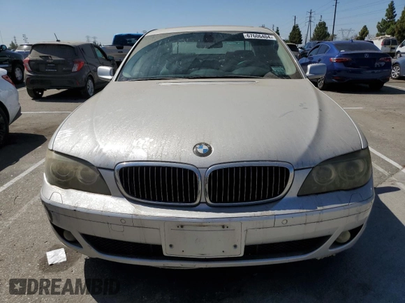 2007 BMW 7 Series 750Li with VIN WBAHN83507DT74313, listed as a Copart auction lot 67606404 with 169,922 mi miles and Clean Title. Bid and sale history available at DreamBid. Image 5.