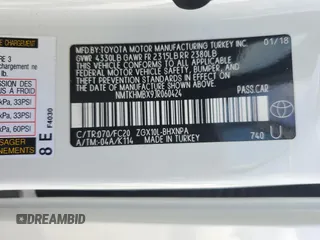 2018 Toyota C-HR XLE with VIN NMTKHMBX9JR060424, listed as a Copart auction lot 57913775 with 104,847 mi miles and Salvage title. Bid and sale history available at DreamBid. Image 13.