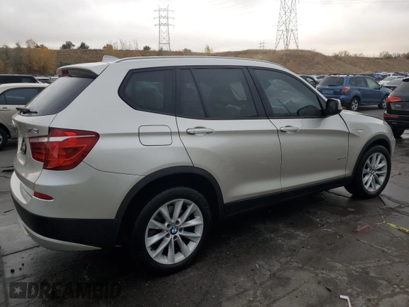 2013 BMW X3 xDrive28i with VIN 5UXWX9C58D0D06257, listed as a Copart auction lot 78524724 with 125,164 mi miles and Salvage Title. Bid and sale history available at carsss.com. Image 3.